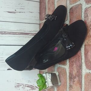 The Tulane Black Suede‎ Super Slim Size 8.5 Narrow Foot by Ros Hommerson
